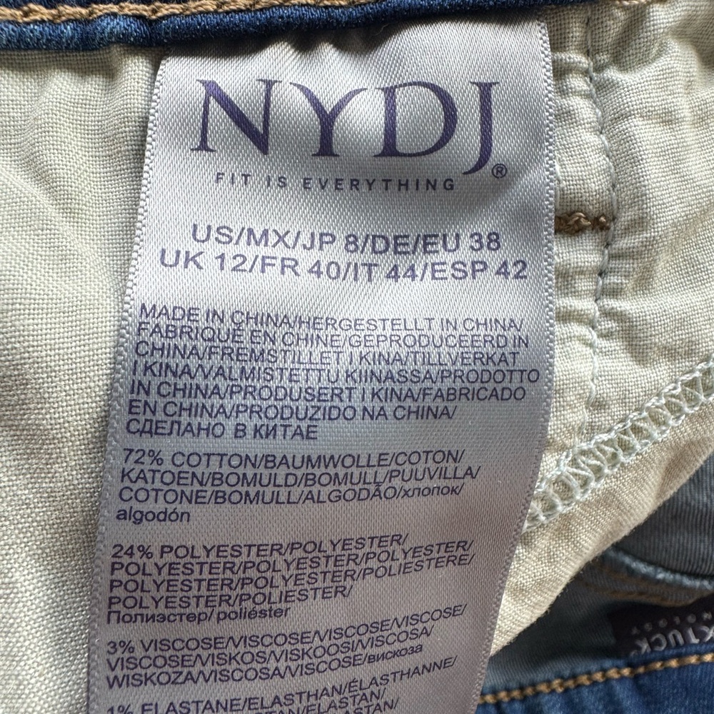NWT NYDJ Marilyn Straight Leg Jeans Women's Size 8 Light Wash Denim Lift Tuck - Picture 13 of 13